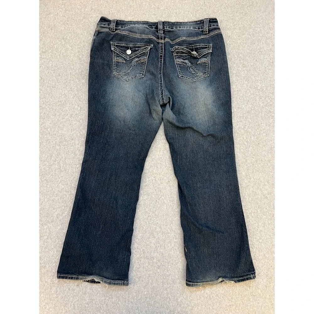 Lane Bryant Slim Bootcut Jeans Women's Plus 18 Blue Medium Wash Y2K Flap Pocket‎